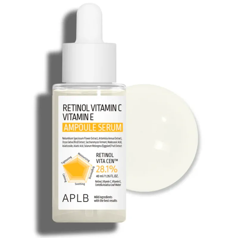 APLB Retinol Vitamin C Vitamin E Ampoule Serum, Ορός Αναγέννησης & Αντιγήρανσης με Ρετινόλη, Βιταμίνες C & E, 40 ml