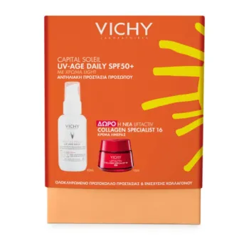 Vichy Promo Capital Soleil UV- Age Daily SPF50+ Αντηλιακό Προσώπου με Χρώμα, 40ml και Δώρο Liftactiv Collagen Specialist 16 Κρέμα, 15ml