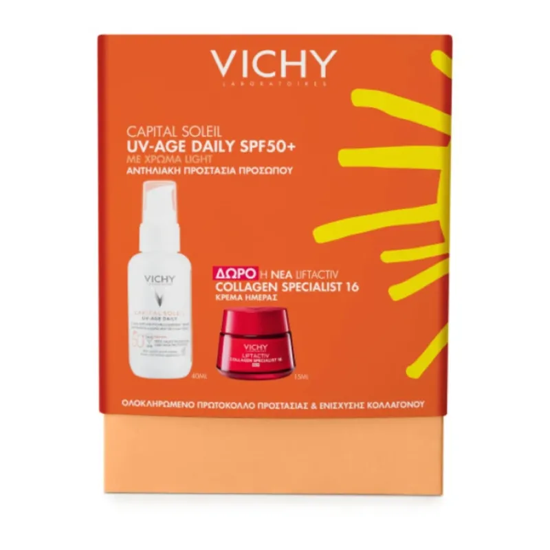 Vichy Promo Capital Soleil UV- Age Daily SPF50+ Αντηλιακό Προσώπου με Χρώμα, 40ml και Δώρο Liftactiv Collagen Specialist 16 Κρέμα, 15ml