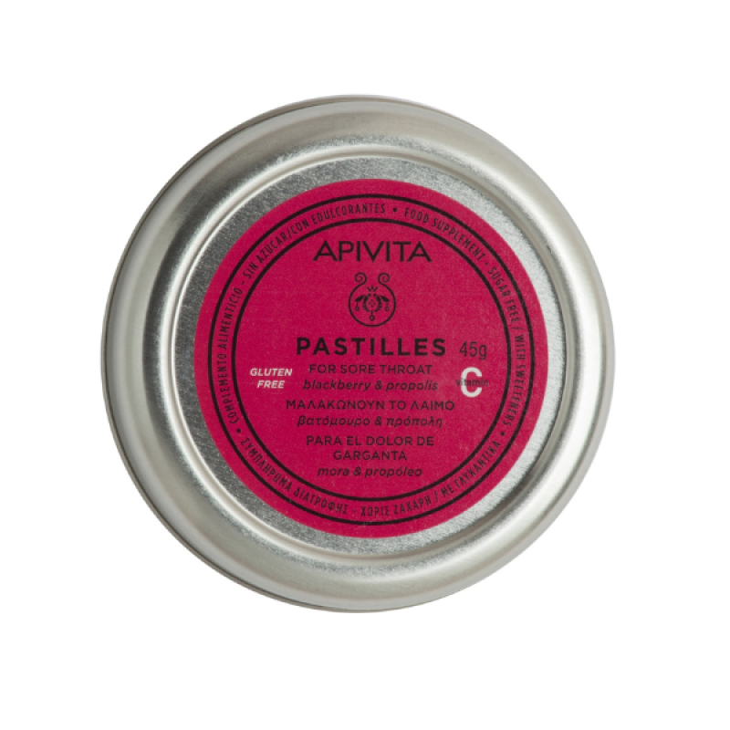 Apivita Pastilles Tins Blackberry & Propolis 45 g