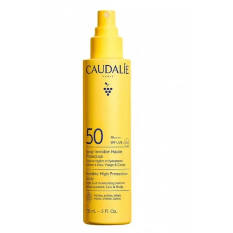 Caudalie Vinosun Protect Spray Invisible High Protection SPF50, Αντηλιακό Spray για Πρόσωπο και Σώμα, 150ml