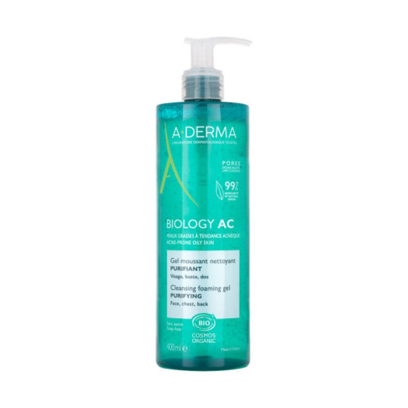 Aderma Biology AC Gel Αφρίζον Τζελ Καθαρισμού Προσώπου, 400ml