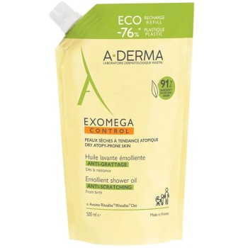 Aderma Exomega Control Huile Lavante Emolliente, Λάδι Καθαρισμού για Ατοπικό Δέρμα, Ανταλλακτικό, 500ml