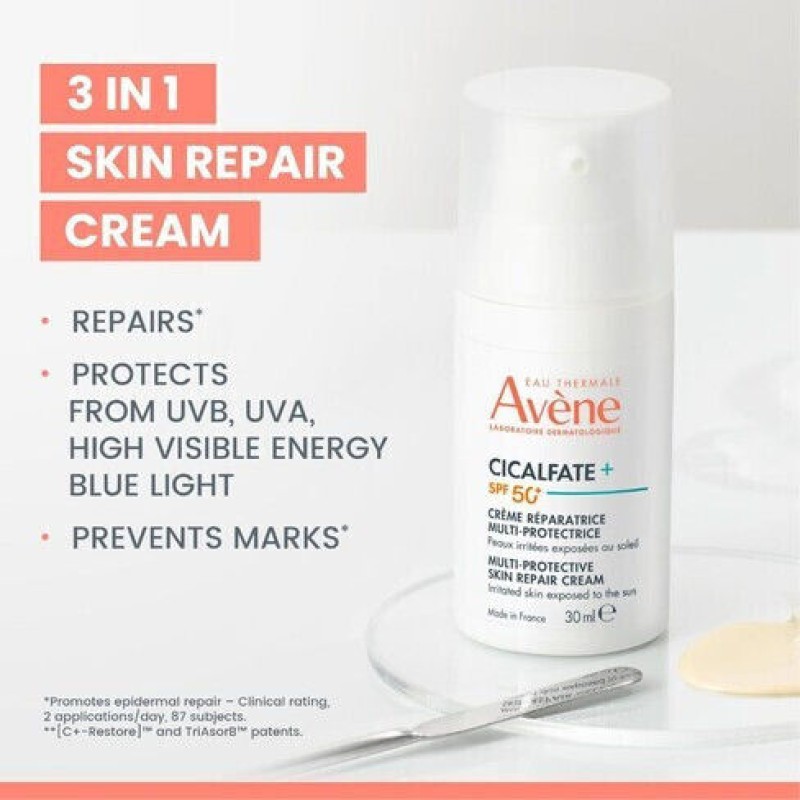 Avene Sun Cicalfate SPF50+ Επανορθωτική Kρέμα Πολλαπλής Προστασίας, 30 ml