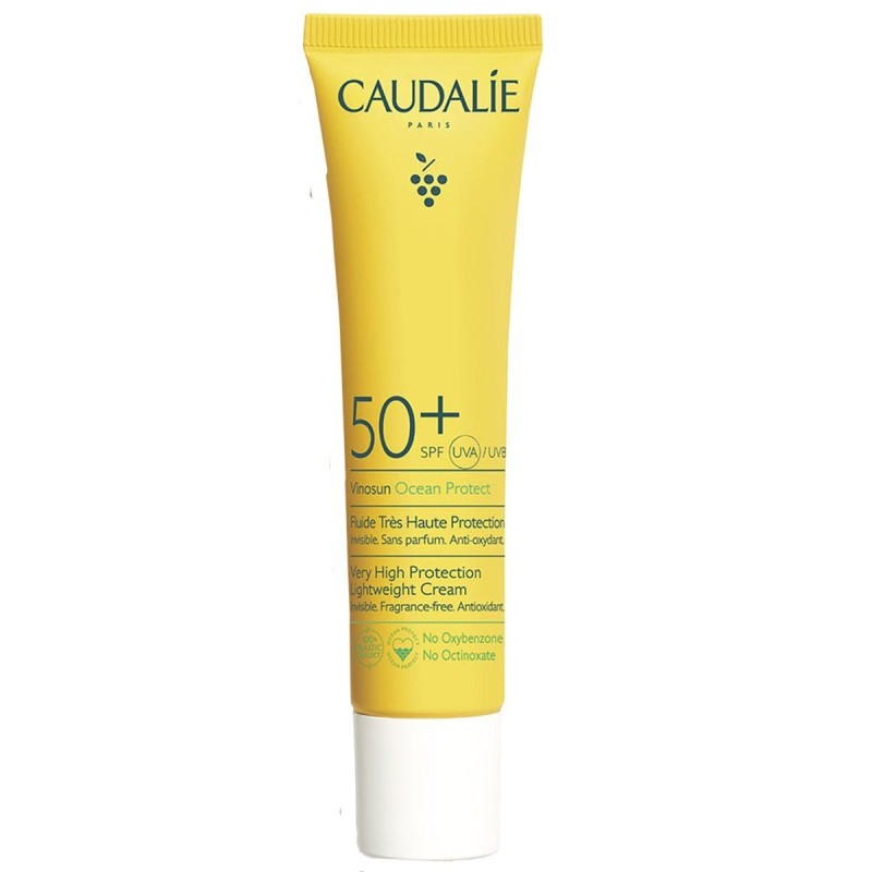 Caudalie Vinosun Protect Lightweight Cream SPF50+, Αντηλιακή Κρέμα Προσώπου σε λεπτόρευστη μορφή, 40ml