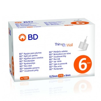 BD Micro Fine Βελόνες Ινσουλίνης Για Πένα 6mm (31G) x100 Τεμάχια