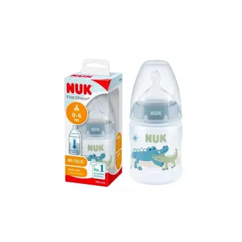 NUK First Choice+ Μπιμπερό Με Θηλή Σιλικόνης M Λευκό (0-6m) 150ml