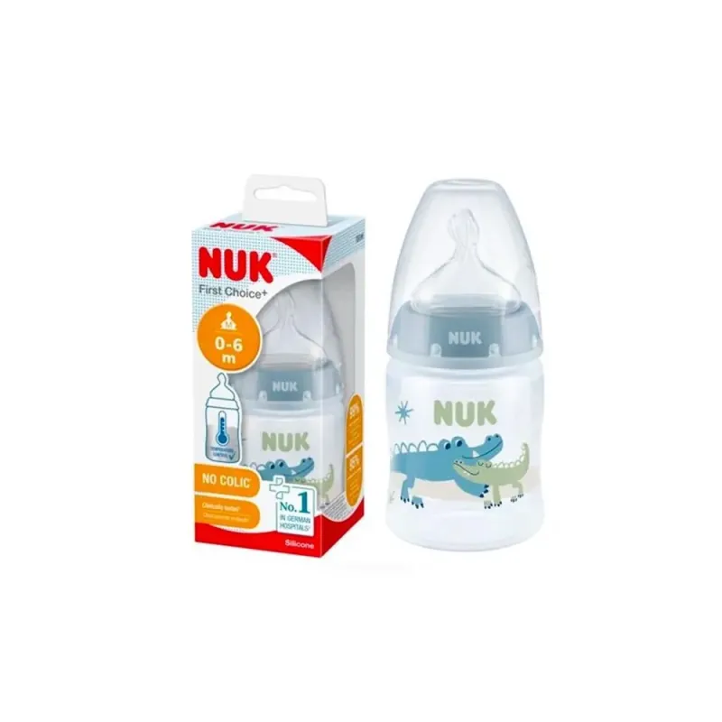 NUK First Choice+ Μπιμπερό Με Θηλή Σιλικόνης M Λευκό (0-6m) 150ml