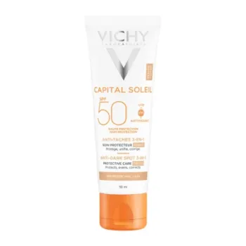 Vichy Ideal Soleil Anti-Spot Tinted 3-in-1 SPF50+ – Αντηλιακή Κρέμα Προσώπου με Χρώμα Κατά των Κηλίδων & των Πανάδων 50ml