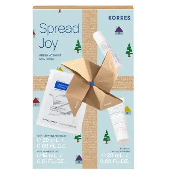Korres Promo Set Spread Joy Greek Yoghurt Glow Recipe Mask 20ml, Eye Gel 15ml and Foaming Cleanser 20ml