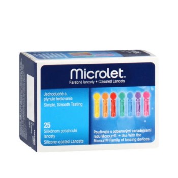 Ascensia Σκαρφιστήρες Microlet Έγχρωμοι 25 Τεμάχια