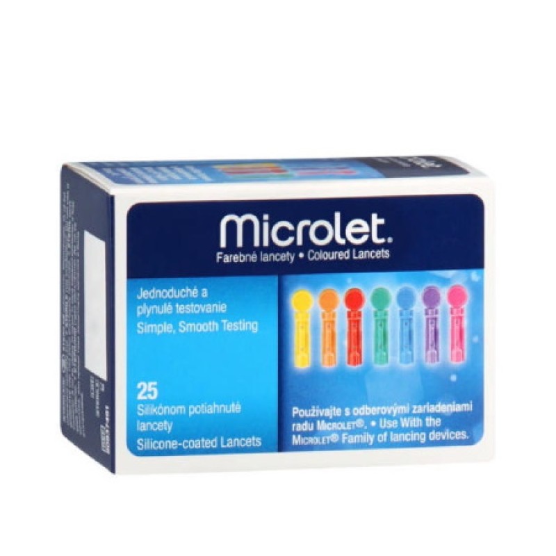 Ascensia Σκαρφιστήρες Microlet Έγχρωμοι 25 Τεμάχια