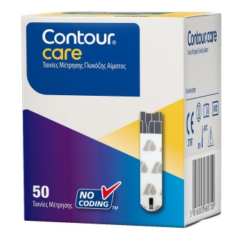 Ascensia Care Strips Ταινίες μέτρησης σακχάρου, 50 Τεμάχια