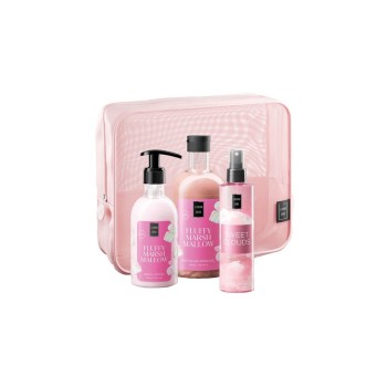 Lavish Care Bodycare Set Fluffy Marshmallow Bath & Shower Gel 500 ml, Body Lotion Fluffy Marshmallow 300 ml, Fragrance Mist Sweet Clouds 200 ml και Δώρο Νεσεσέρ