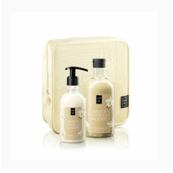 Lavish Care Bodycare Set Sweet Vanilla Bath & Shower Gel 500 ml, Body Lotion Sweet Vanilla Woods 300 ml και Δώρο Νεσεσέρ