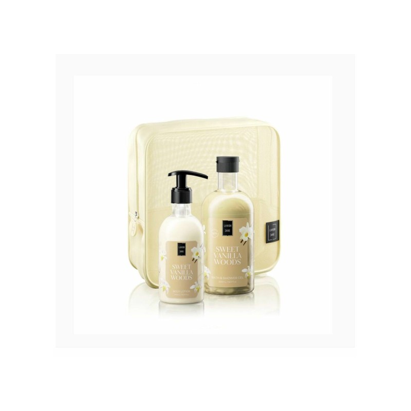 Lavish Care Bodycare Set Sweet Vanilla Bath & Shower Gel 500 ml, Body Lotion Sweet Vanilla Woods 300 ml και Δώρο Νεσεσέρ