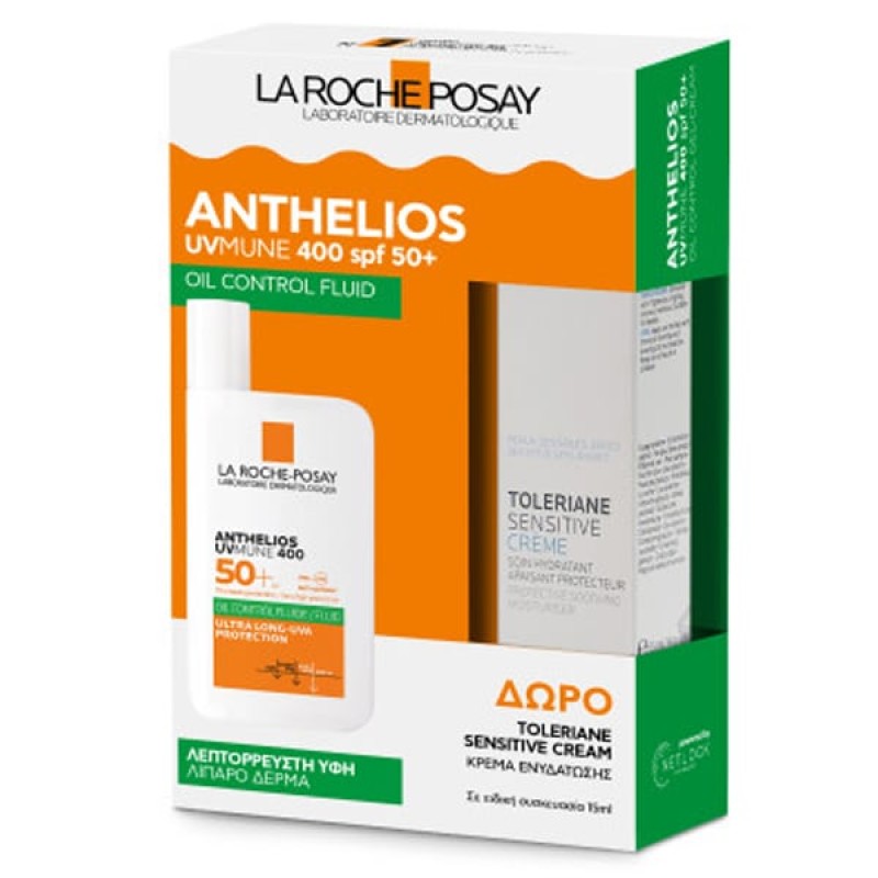 La Roche Posay Promo Anthelios UVMune 400 Oil Control Αντηλιακό Προσώπου για Λιπαρό Δέρμα SPF50+, 50ml & Δώρο Toleriane Sensitive Cream 15ml