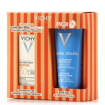Vichy Promo Capital Soleil UV Age Daily Tinted Light Spf50+ Aντιγηραντικό Αντηλιακό Προσώπου με Χρώμα 40ml & Δώρο Soothing After Sun Milk 100ml