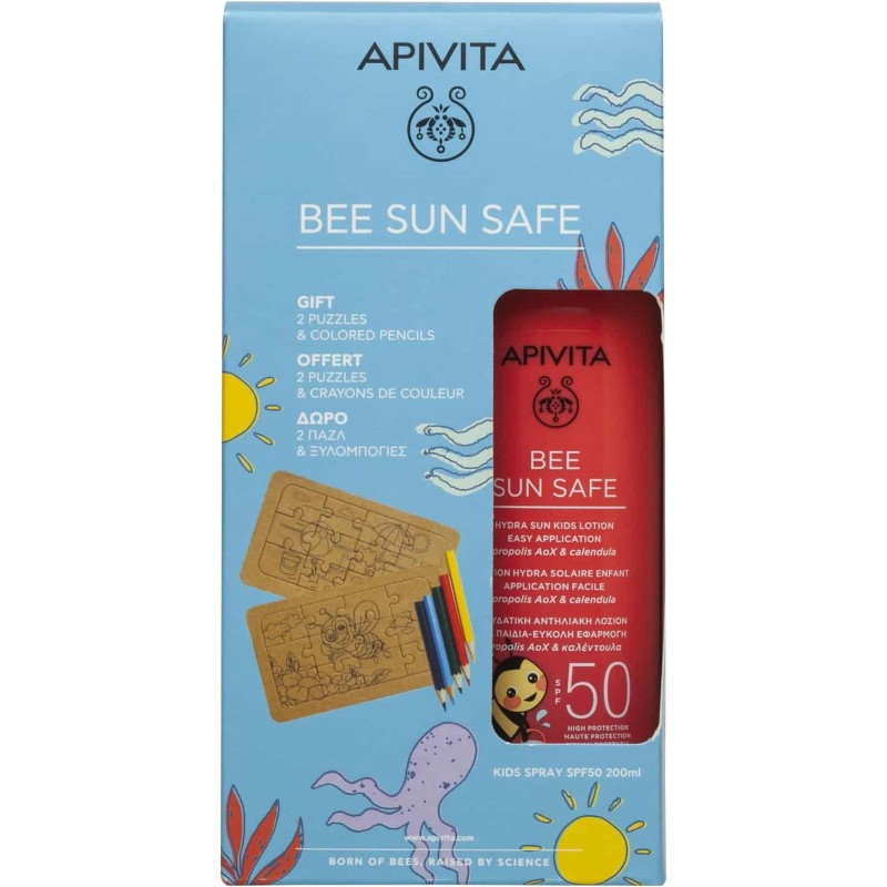 Apivita Promo Bee Sun Safe Hydra Sun Kids Lotion SPF50 200ml και Puzzles and Colored Pencils