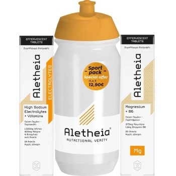 Aletheia Sport Pack Promo με High Sodium Electrolytes & Vitamins 18eff.tabs, Magnesium 375mg & B6 20eff.tabs & Παγούρι 500ml