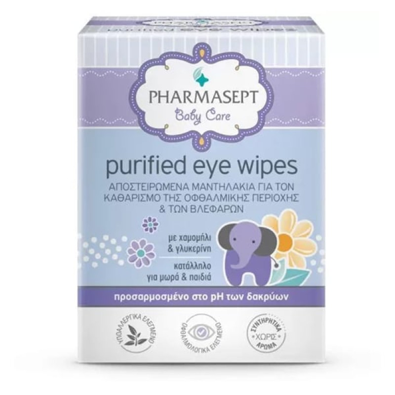 Pharmasept Baby Care Purified Eye Wipes, 10 τεμάχια
