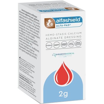 Alfashield Αιμοστατικό Βαμβάκι Hemo-Stasis Calcium Alginate Dressing, 2g