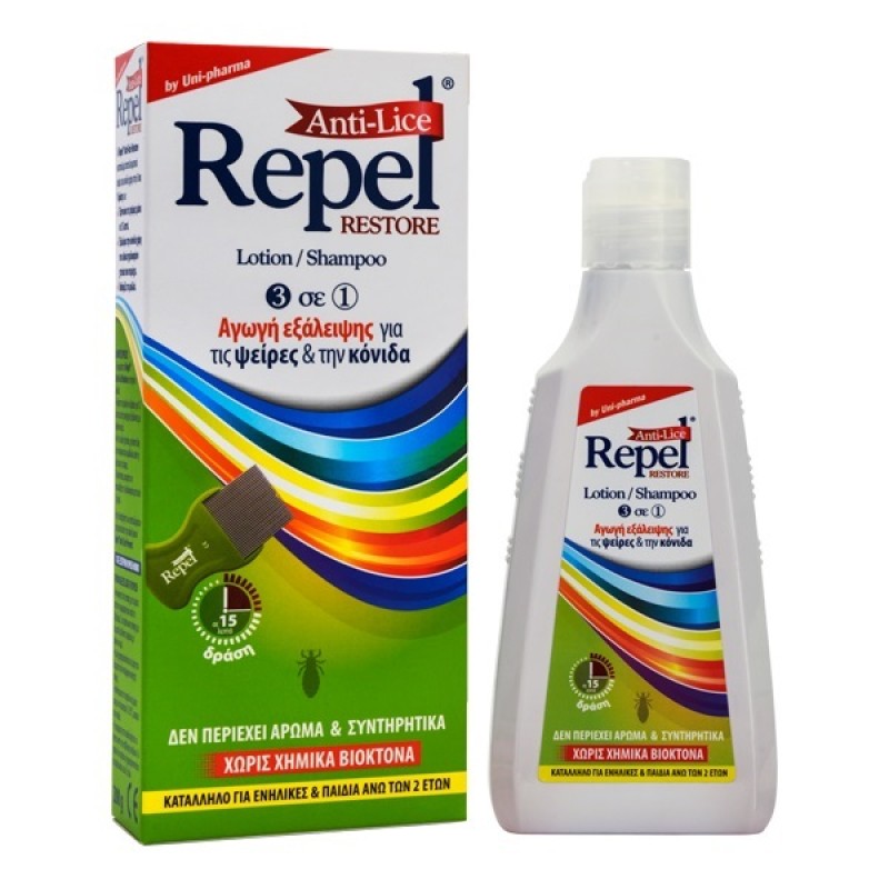 Repel Anti-lice Restore Lotion/Shampoo Αγωγή Εξάλειψης για Ψείρες & Κόνιδες 200g