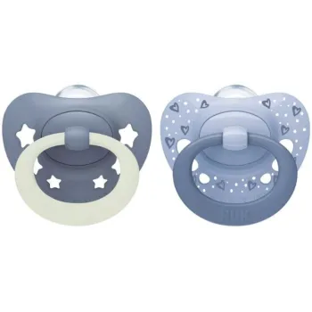 NUK First Choice Classic Day & Night – Ορθοδοντικές Πιπίλες Σιλικόνης για Νήπια 18-36 Μηνών (2 τεμάχια)