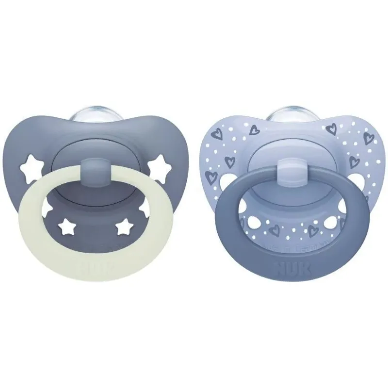 NUK First Choice Classic Day & Night – Ορθοδοντικές Πιπίλες Σιλικόνης για Νήπια 18-36 Μηνών (2 τεμάχια)
