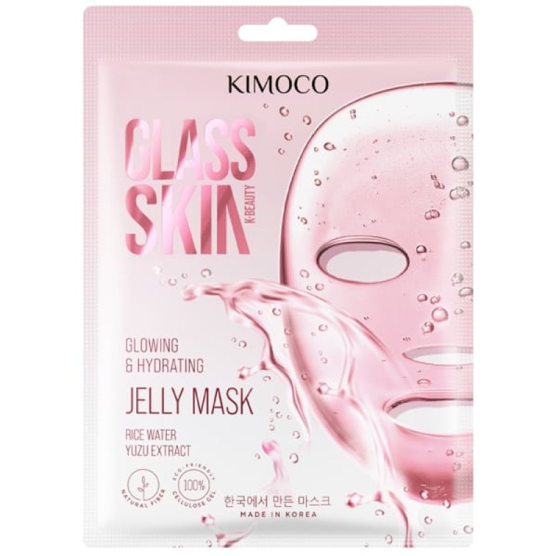 Kimoco Glass Skin Jelly Mask – Κορεάτικη Μάσκα Προσώπου σε Μορφή Ζελέ για Έντονη Λάμψη & Βαθιά Ενυδάτωση 1τμχ