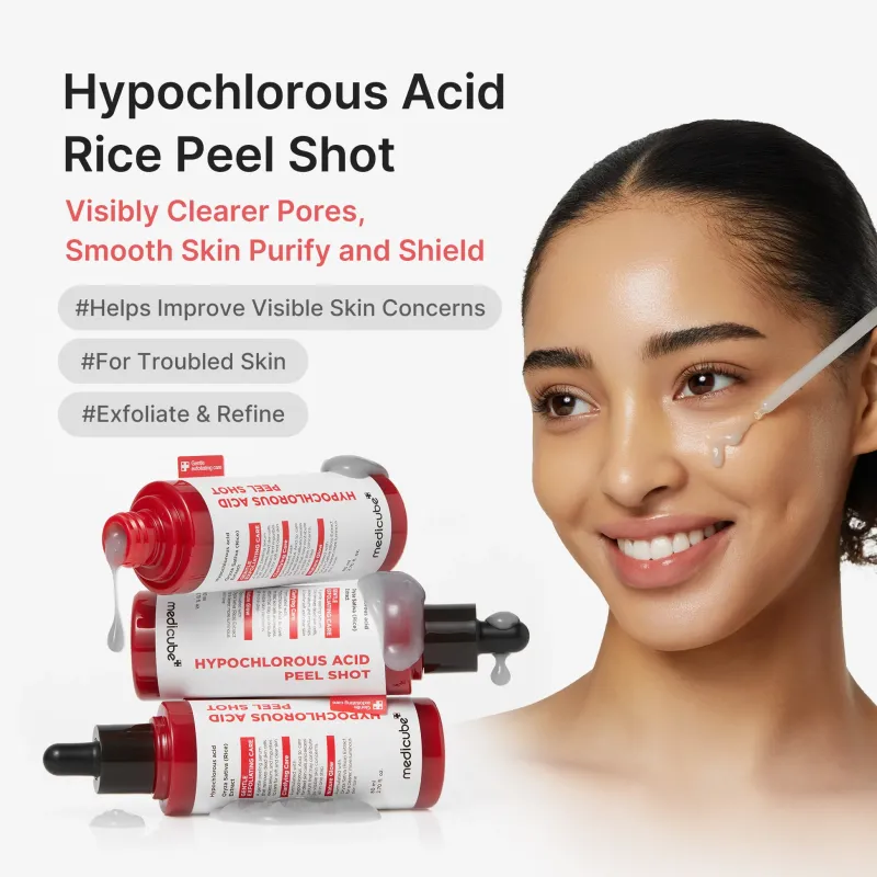 Medicube Hypochlorous Acid Peel Shot, Ήπιο Peeling Serum με HOCl & Εκχύλισμα Ρυζιού, Απολεπιστική λοσιόν, 80 ml