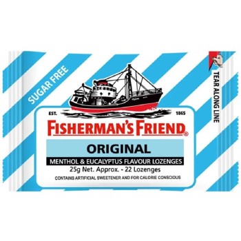 Fisherman's Friend Menthol & Eucalyptus Sugar Free – Παστίλιες για τον Λαιμό & την Αναπνοή Χωρίς Ζάχαρη (25g)