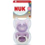 NUK First Choice Classic Day & Night – Ορθοδοντικές Πιπίλες Σιλικόνης με Θήκη Μεταφοράς & Αποστείρωσης για Βρέφη 6-18 Μηνών (2 τεμάχια)