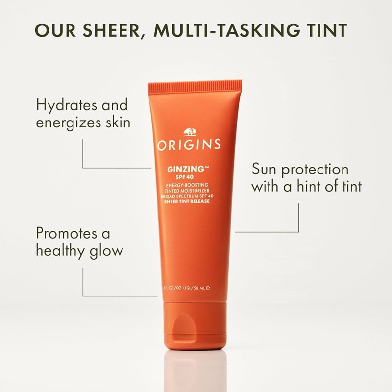 Origins Ginzing SPF40 Energy-Boosting Tinted Moisturizer Αντηλιακή Κρέμα Προσώπου με Χρώμα, 50ml