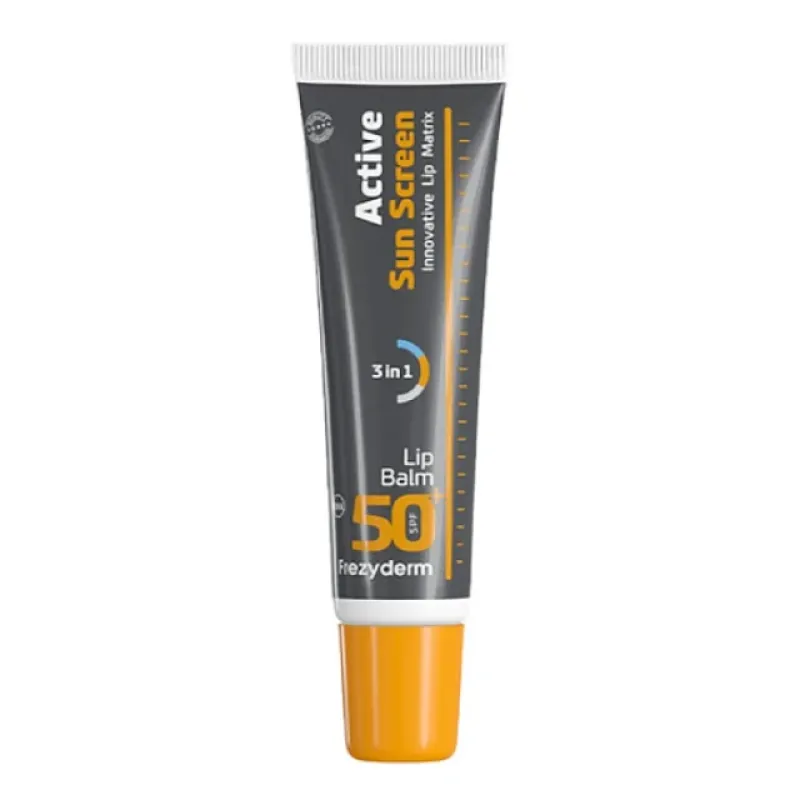 Frezyderm Active Sun Screen Lip Balm SPF 50+ – Ενεργή Αντηλιακή Προστασία & Αντιγηραντική Φροντίδα Χειλιών 15ml