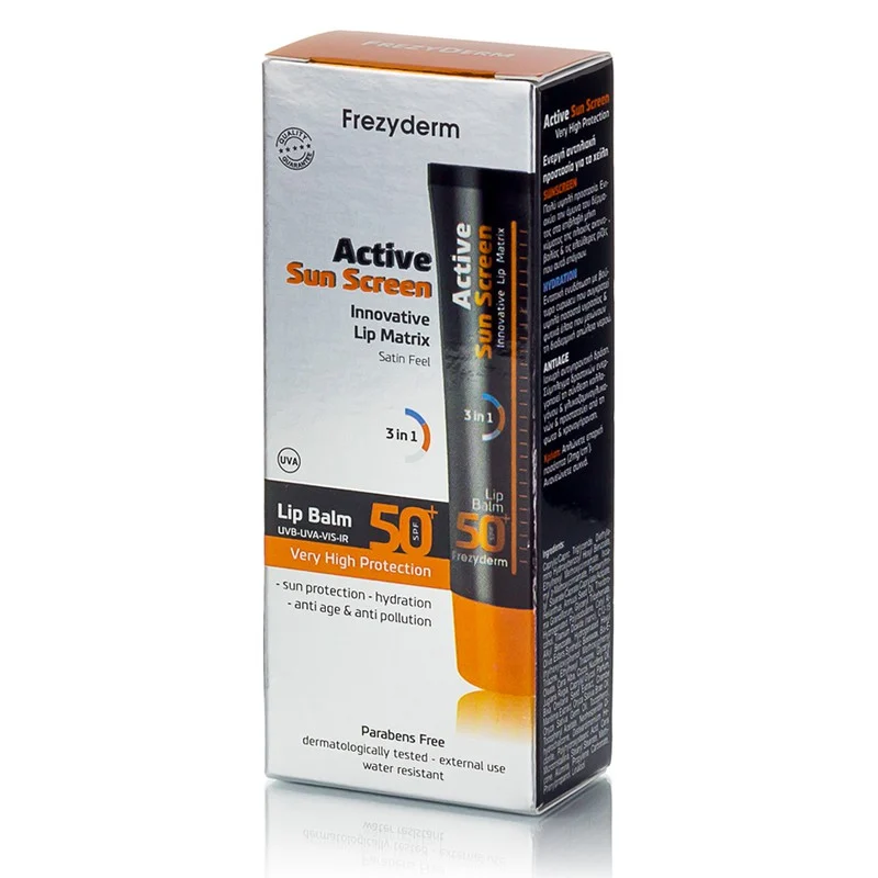 Frezyderm Active Sun Screen Lip Balm SPF 50+ – Ενεργή Αντηλιακή Προστασία & Αντιγηραντική Φροντίδα Χειλιών 15ml