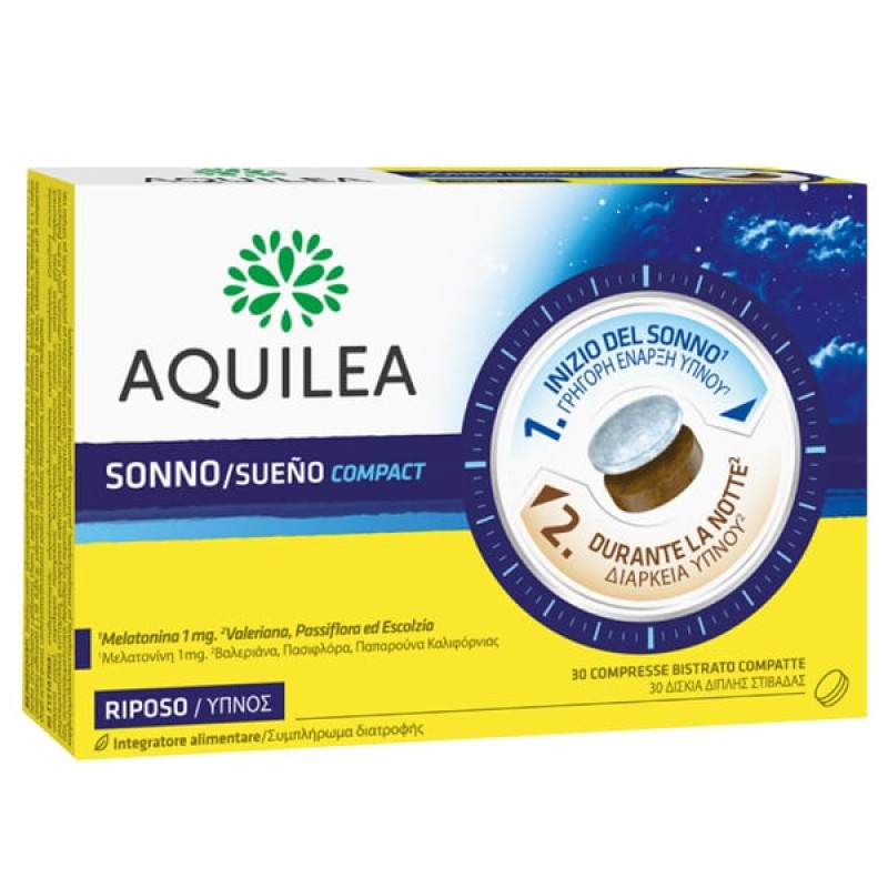Aquilea Sueno Συμπλήρωμα Διατροφής με Μελατονίνη 30 δισκία