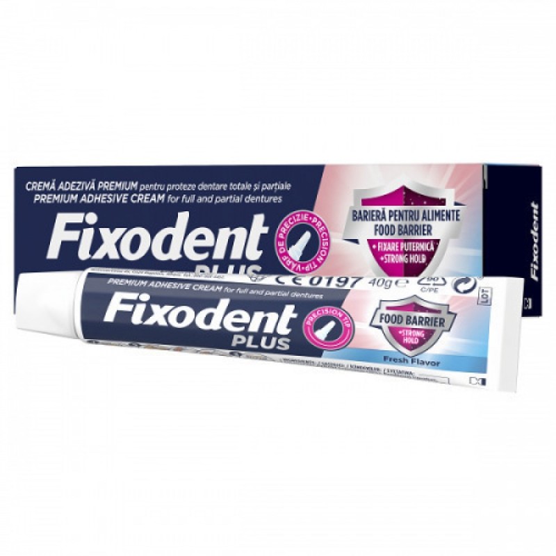 Fixodent Plus Food Barrier Στερεωτική Κρέμα Τεχνητές Οδοντοστοιχίες 40g