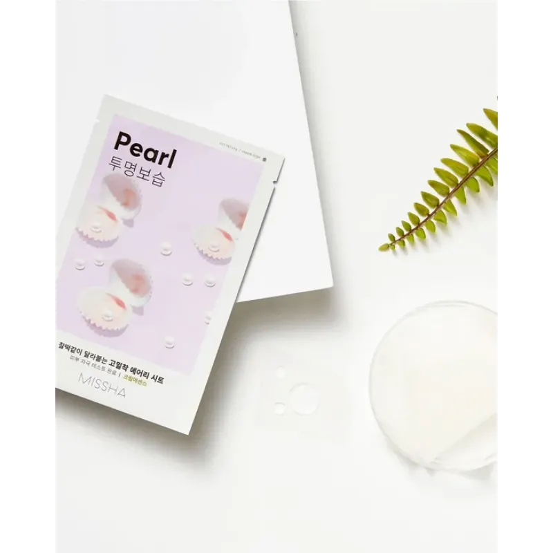 Missha Airy Fit Sheet Mask Pearl 19g – Υφασμάτινη Μάσκα Προσώπου με Εκχύλισμα Μαργαριταριού για Λάμψη & Ενυδάτωση