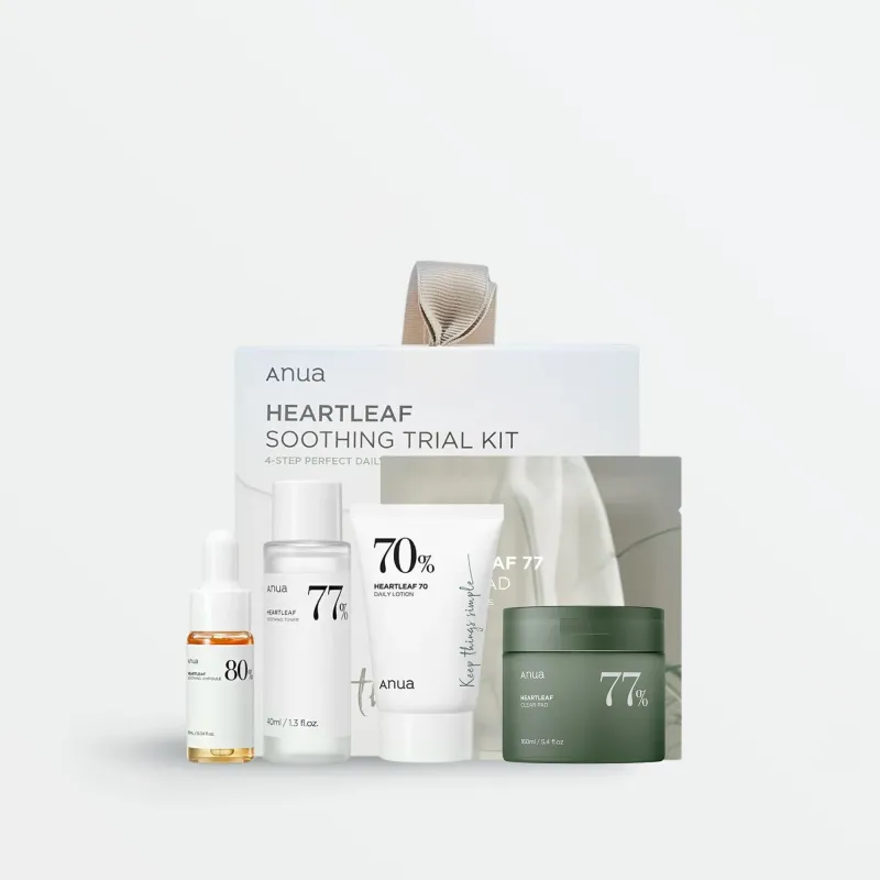 Anua Soothing Trial Kit,  Σετ με 4 δημοφιλή προιόντα σε mini συσκευασίες