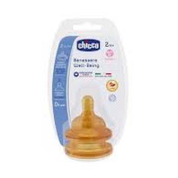 Chicco Θηλή Καουτσούκ Ρυθμιζόμενη Ροή 2M σετ των 2 τεμαχίων