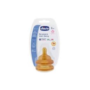 Chicco Θηλή Καουτσούκ Ρυθμιζόμενη Ροή 2M σετ των 2 τεμαχίων