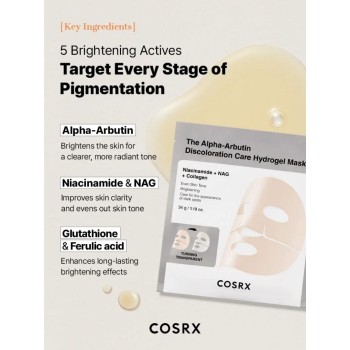 COSRX The Alpha-Arbutin Discoloration Care Hydrogel Mask,  Μάσκα υδρογέλης με Άλφα-Αρβουτίνη 34gr