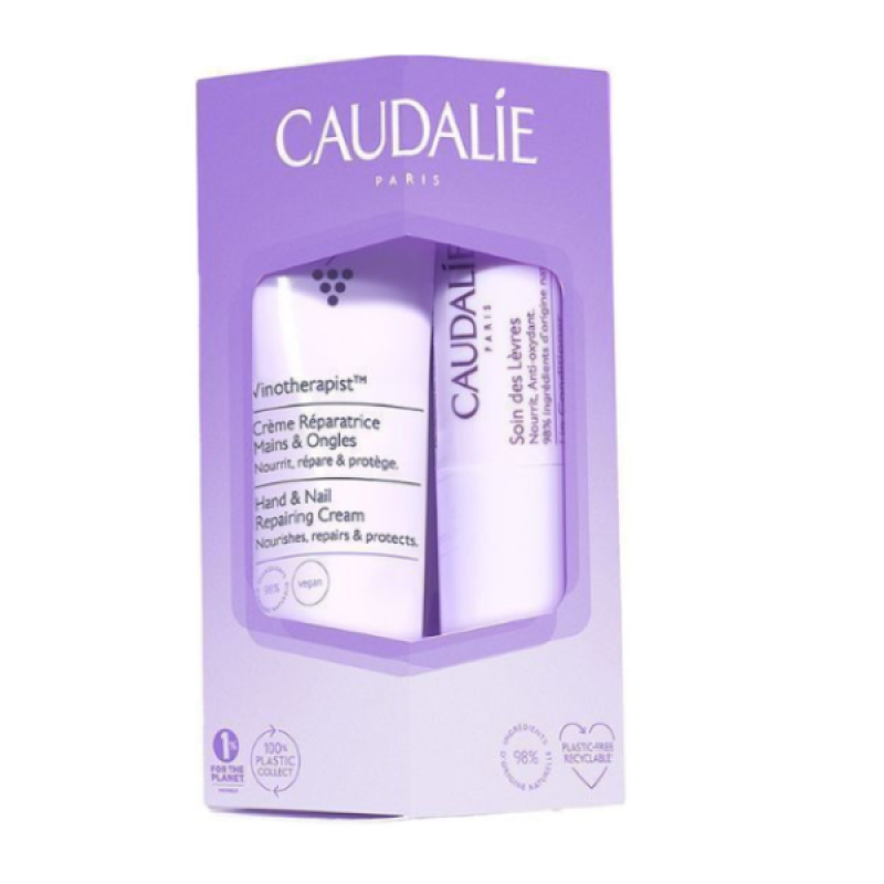 Caudalie Promo Set Vinotherapist Lip & Hand Duo Κρέμα Χεριών, Νυχιών, 30ml και Δώρο Lip Conditioner Ενυδατικό Stick Χειλιών, 4,5gr