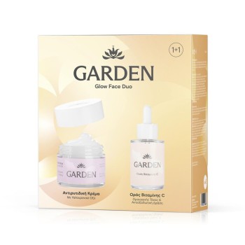 Garden Glow Face Duo Αντιρυτιδική Κρέμα με Υαλουρονικό Οξύ 50ml + Ορός Βιταμίνης C 30ml