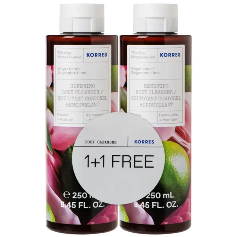 Korres Shower Promo Pack Αφρόλουτρο Τζινζερ Μοσχολέμονο 1+1 250ml x2