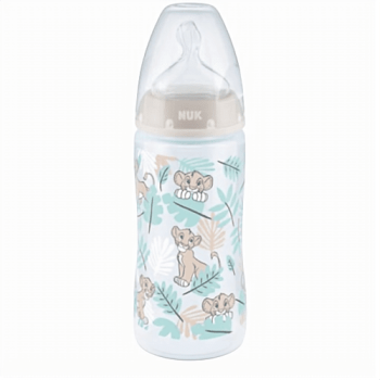 Nuk First Choice Plus Disney The Lion King Πλαστικό Μπιμπερό με Δείκτη Ελέγχου Θερμοκρασίας 6-18M  300ml