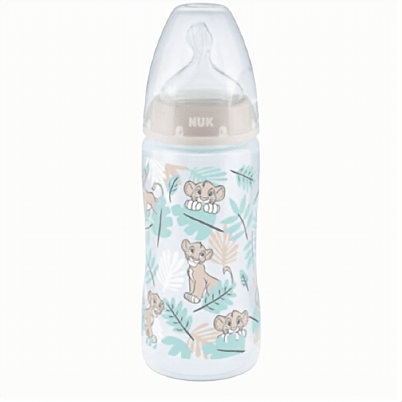 Nuk First Choice Plus Disney The Lion King Πλαστικό Μπιμπερό με Δείκτη Ελέγχου Θερμοκρασίας 6-18M  300ml