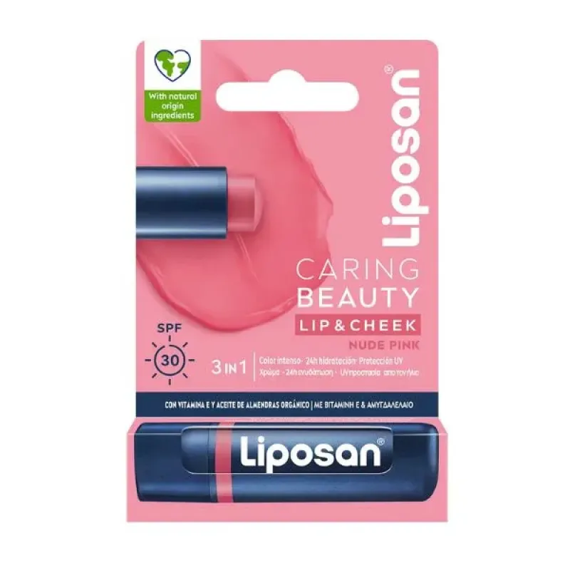 Liposan Caring Beauty Νude Pink Ενυδατικό Βάλσαμο Χειλιών SPF30, 4,8g