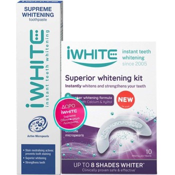 iWhite Superior Μασελάκι Λεύκανσης Δοντιών και Δώρο Whitening Οδοντόκρεμα 75ml